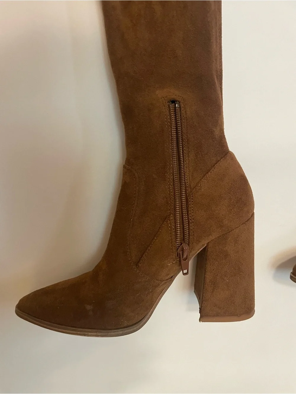 Steve Madden Brown Suede Over-the-Knee Block Heel Boots size 5